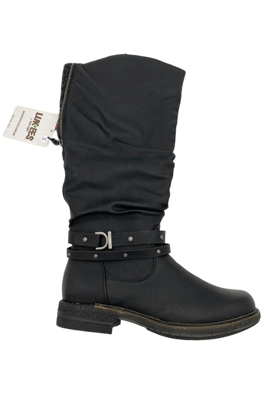 LUKEES by MUK LUKS Women's Logger Victoria Boot Black - Medium